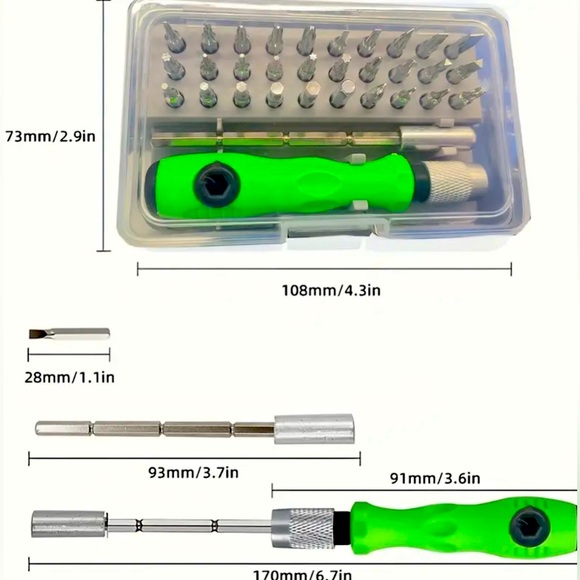 New - 32 In 1 Precise Screwdriver Set Mini Magnetic Bits Kit- Compact and Portab - Picture 5 of 5